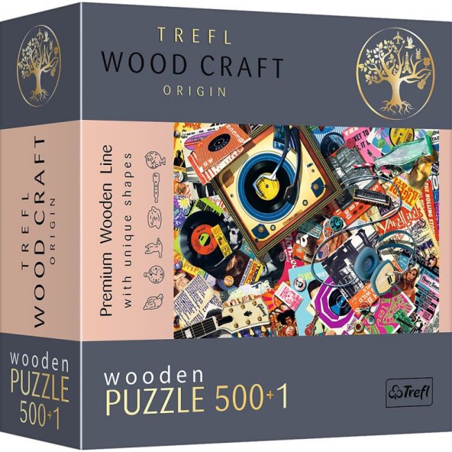 Dřevěné puzzle 500+1 dílků Ve světě hudby