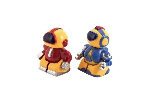 Mini roboti bojovníci RC 2ks plast 8cm na baterie se světlem v krabičce 24,5x14x9cm