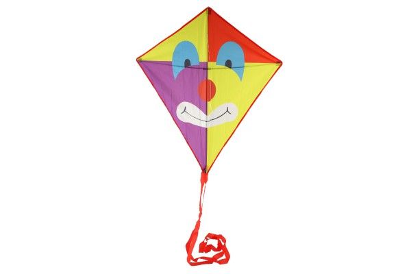 Drak létající klaun nylon 78x88cm v látkovém sáčku 11x90x2cm