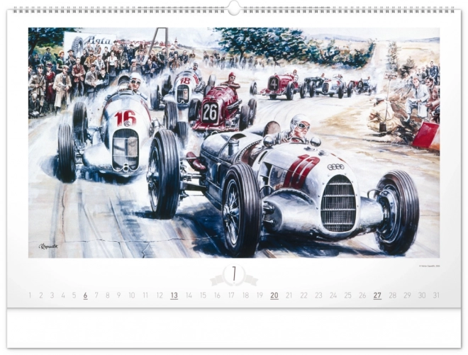 NOTIQUE Nástěnný kalendář Oldtimers – Václav Zapadlík 2025, 64 x 42 cm