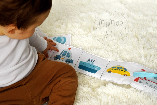 MyMoo Textilní leporelo - Dopravní prostředky 