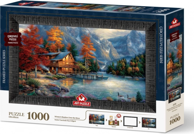 ART PUZZLE Puzzle s rámem a lepidlem 3v1 1000 dílků – Stín nad řekou