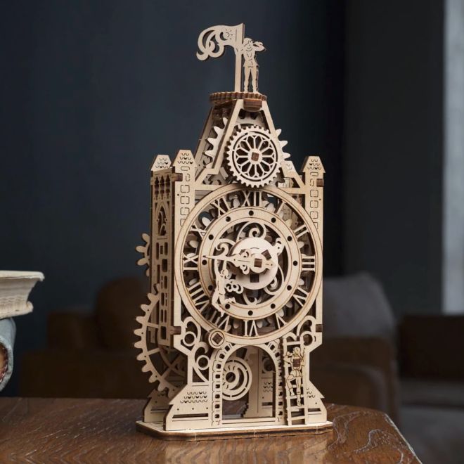 Ugears 3D dřevěné mechanické puzzle Hodinová věž