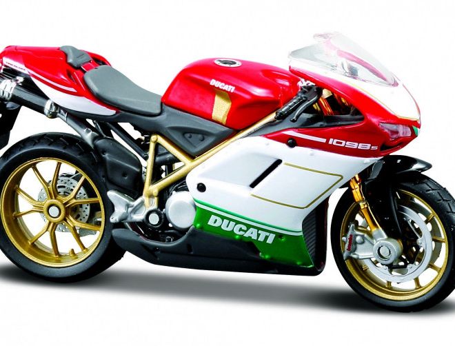 Model motocyklu Ducati 1098S se stojanem 1/18