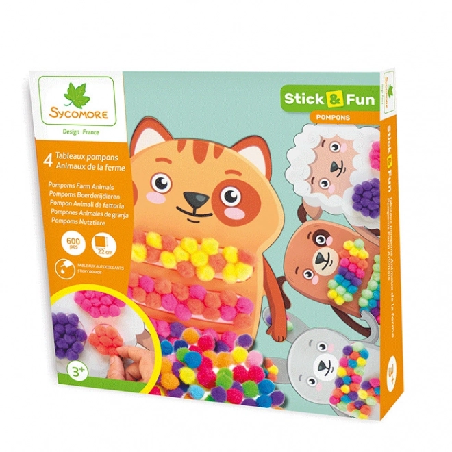Stick & Fun zdobení domácí zvířátka bambulkami