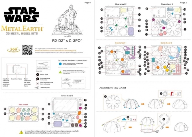 METAL EARTH 3D puzzle Star Wars: R2D2 a C-3PO (deluxe set)