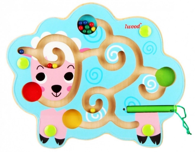 Magnetické dřevěné bludiště Sheep