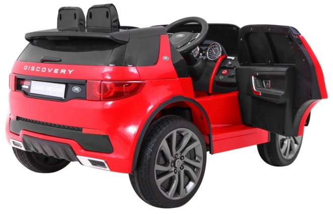 Dětský Land Rover Discovery Red + Dálkové ovládání + 5 ks popruhů + Nastavení sedadla + EVA + MP3 LED