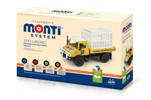 Stavebnice Monti System MS 51.2  ZOO Liberec Mercedes Unimog U 1300 L v krabici 22x15x6cm