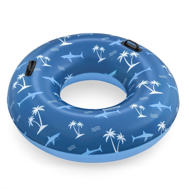BESTWAY modrý žralok plavecký kruh 119cm vinyl + 2 rukojeti