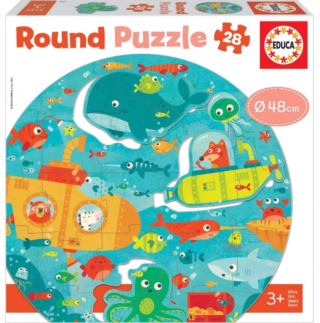 EDUCA Kulaté puzzle Hlubiny moře 28 dílků