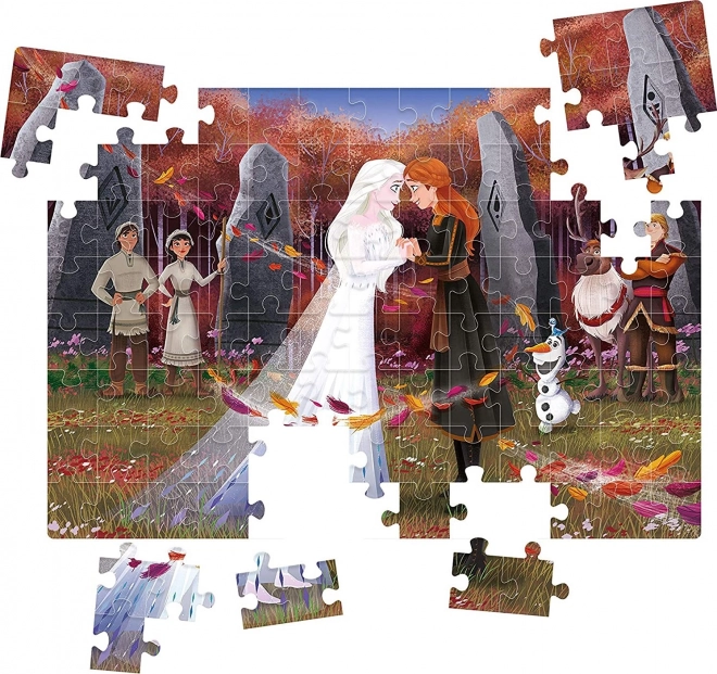 CLEMENTONI Puzzle Ledové království 2: Sestry 104 dílků