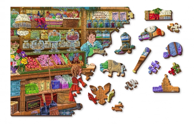 WOODEN CITY Dřevěné puzzle Sladké dobrodružství 2v1, 200 dílků EKO