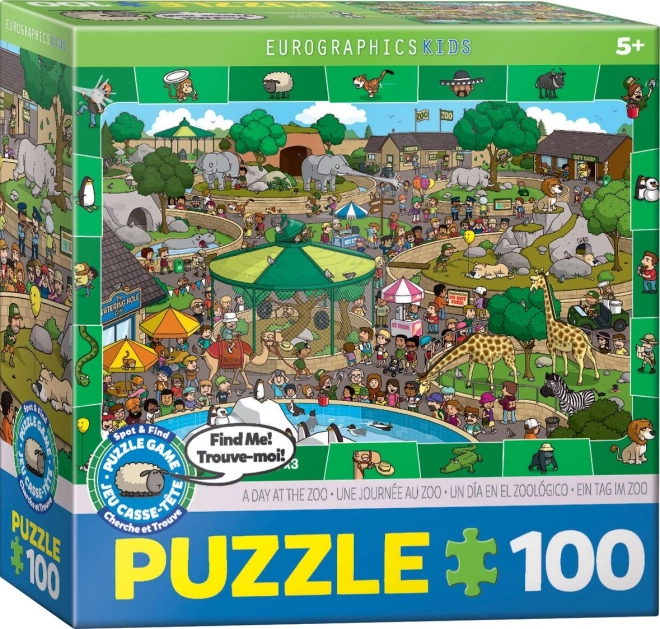 EUROGRAPHICS Spot & Find puzzle Den v zoo 100 dílků