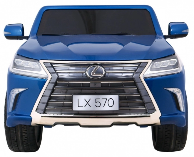 Lexus LX570 Malované auto pro 2 děti Modrá + dálkové ovládání + EVA kola + rádio s LED MP3