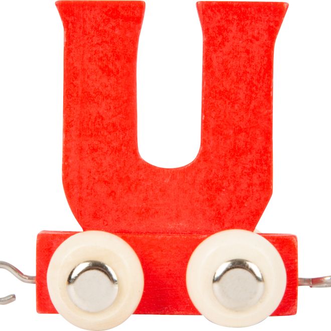 Dřevěný vláček barevná abeceda písmeno U