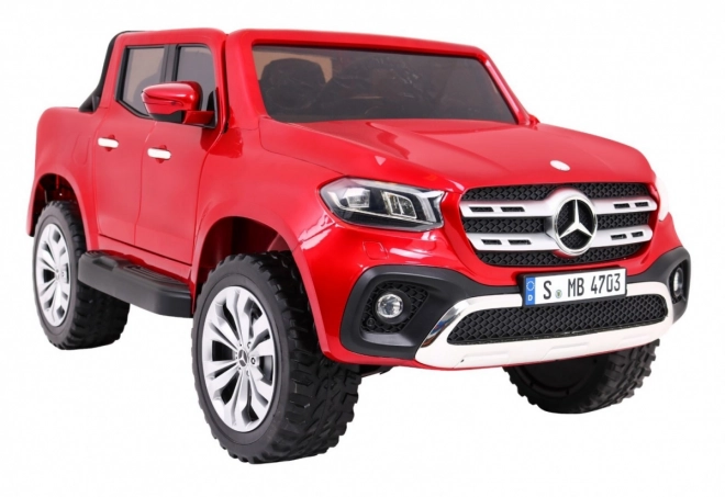 Mercedes Benz X-Class pro děti Červený lak + dálkové ovládání + 4x4 + MP4 + nosič zavazadel + EVA