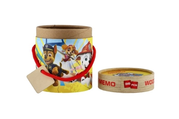 Domino dřevěné Paw patrol/Tlapková patrola 36ks v papírovém tubusu 11x13cm