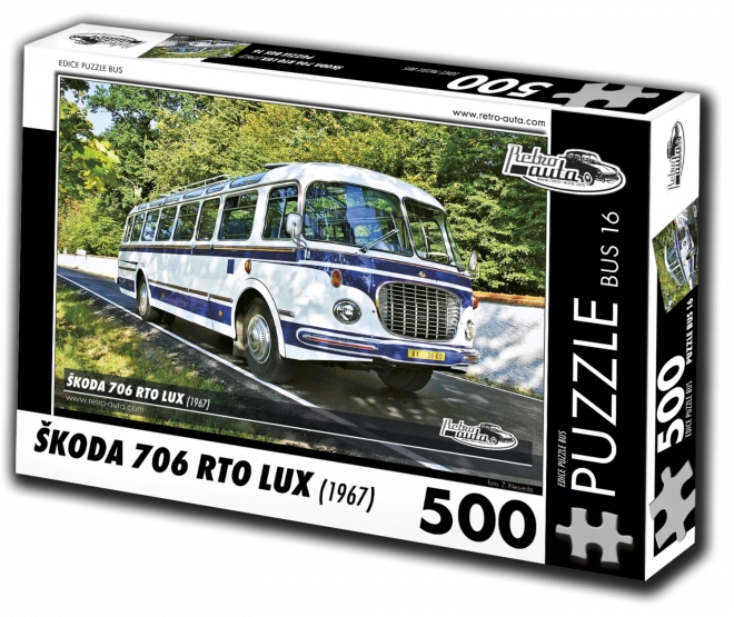 RETRO-AUTA Puzzle BUS č.16 Škoda 706 RTO LUX (1967) 500 dílků