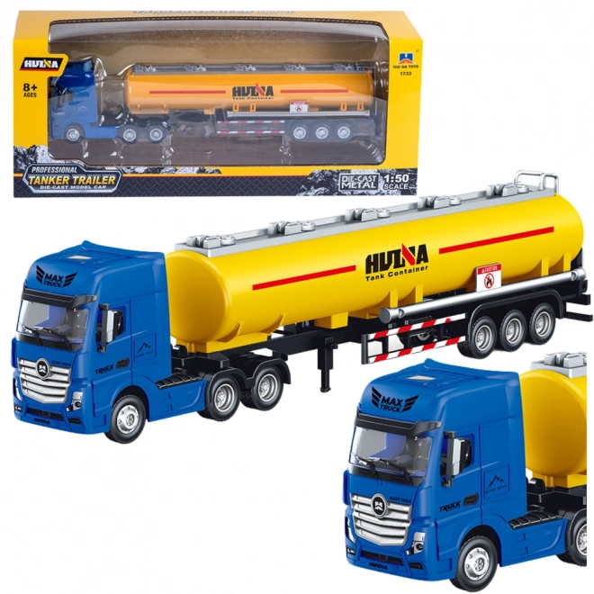 Žlutá kovová cisternová nákladní auto 1:50