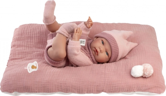 Realistická panenka miminko New Born Holčička s celovinylovým tělem 40 cm
