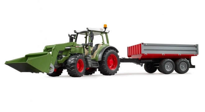 Bruder Traktor Fendt Vario 211 s čelním nakladačem a sklápěcím přívěsem