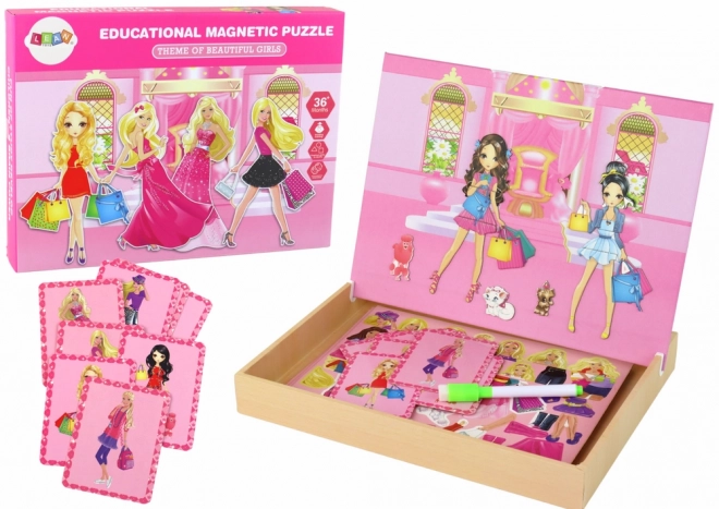 Sada vzdělávacích magnetických puzzle Barbie