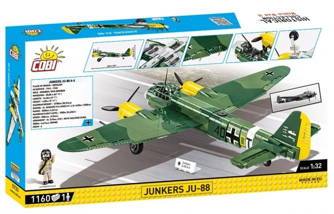 COBI 5733 II WW Junkers Ju-88, 1:32, 1160 k, 1 f