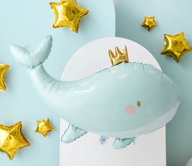 Modrá velryba fóliový balónek 93 x 60 cm