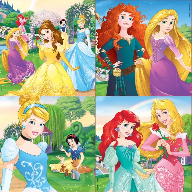 EDUCA Puzzle v kufříku Disney princezny 4v1 (12,16,20,25 dílků)