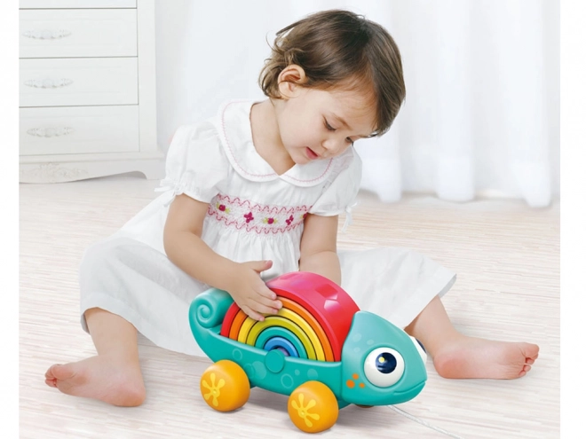 Montessori duhový chameleon skládačka 18m+