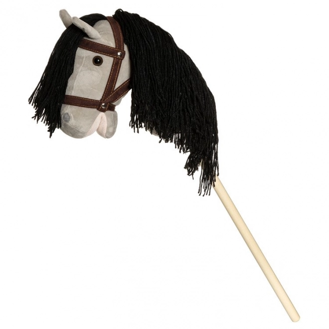 Hobby Horse šedý kůň s otěžemi 80 cm