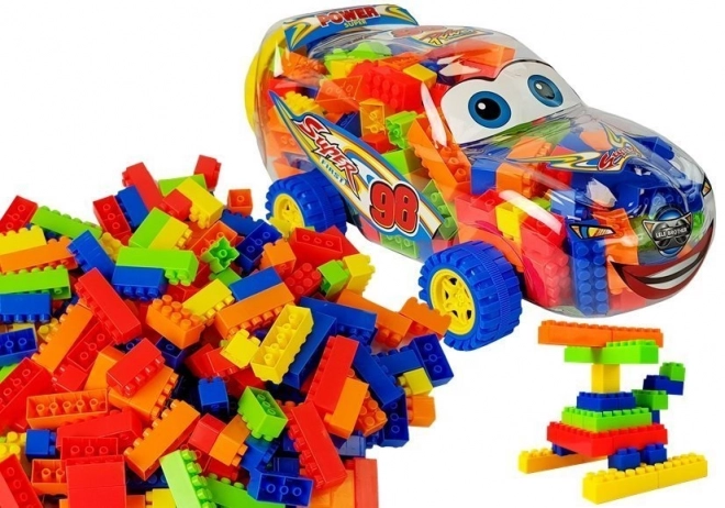 Stavební kostky ve skleničce Auto 35 cm 205 kostek