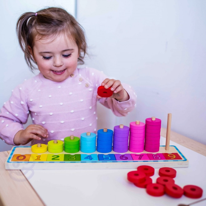 Woopie zelený Montessori učící puzzle počítání a barvy