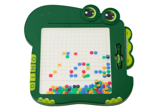 Vzdělávací magnetická tabule Dinosaur Puzzle Pad Green Beads