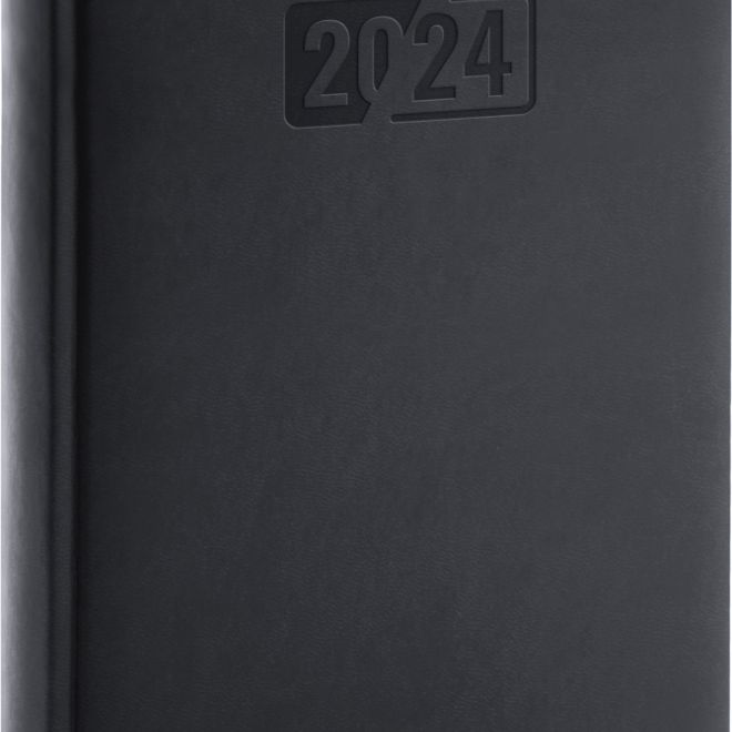 Denní diář Aprint 2024, černý, 15 × 21 cm