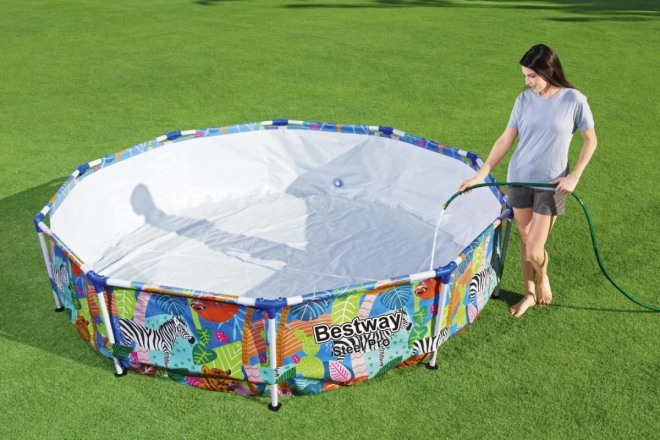 BESTWAY 305x66cm 10FT Steel Pro Dětský stojanový bazén Svět zvířat