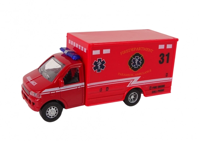 Ambulance Rescue Vehicle Friction Drive 2 barvy