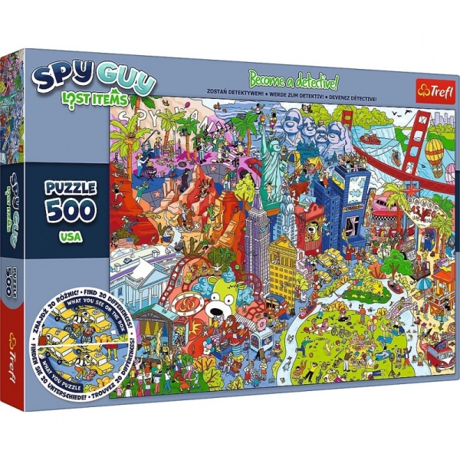 Puzzle 500 dílků Spy Guy Lost Items USA