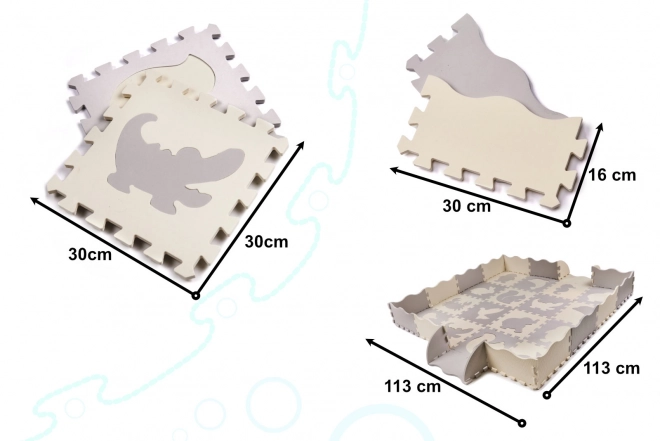 Kontrastní béžové pěnové puzzle se zvířátky