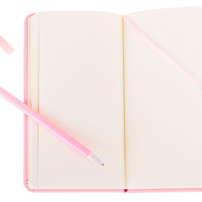 Růžový zápisník s perem - jednorožec