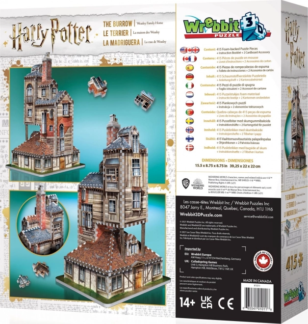 WREBBIT 3D puzzle Harry Potter: Doupě 415 dílků