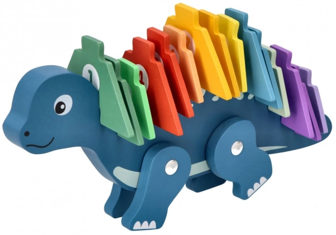 Dřevěný dinosaurus s číselnými puzzly