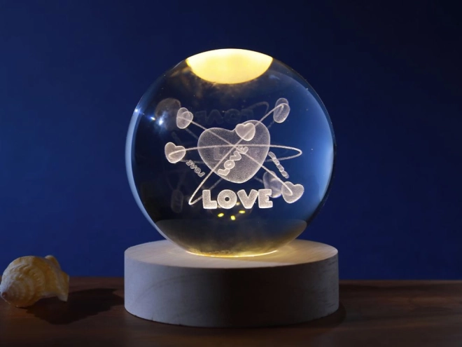 Křišťálová koule Love 8 cm