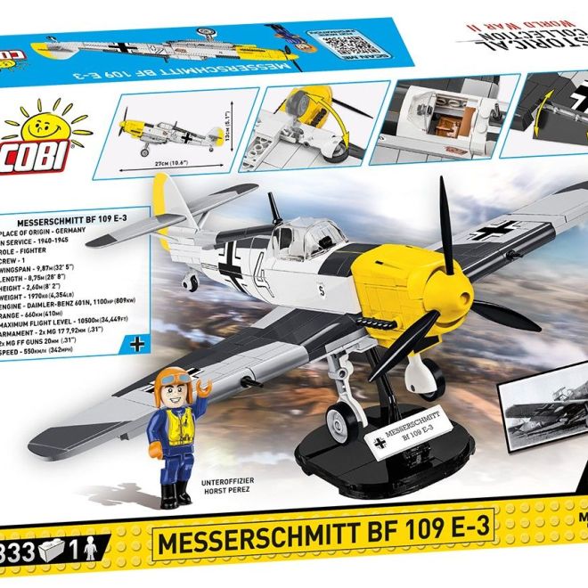 COBI 5727 II WW Messerschmitt BF 109 E-3, 1:32, 333 k, 1 f