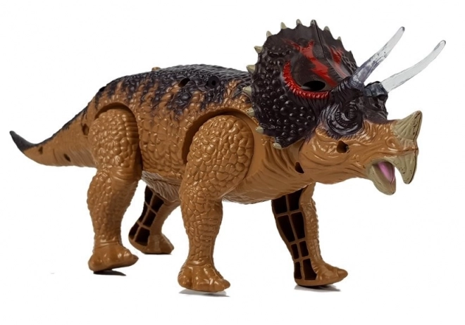 Dinosaurus Triceratops žlutý s bateriemi