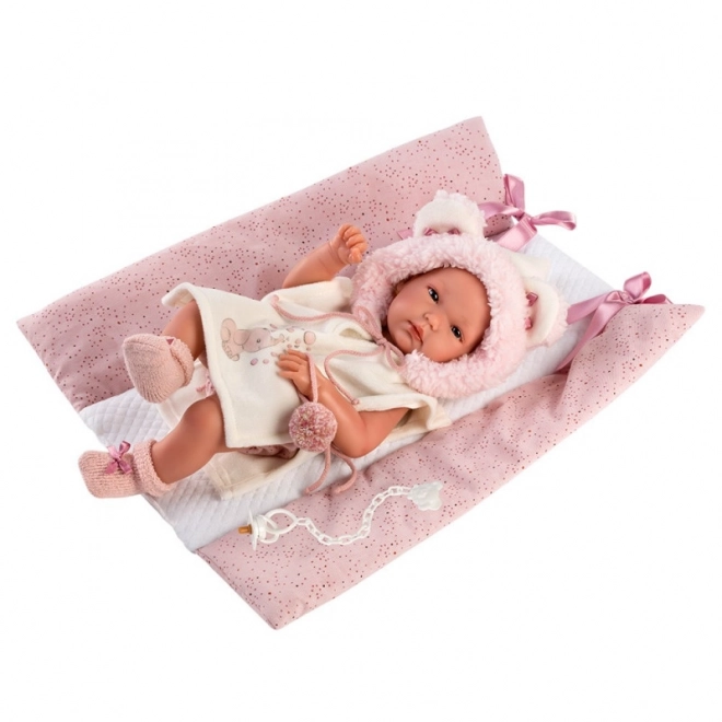 Llorens 63544 NEW BORN HOLČIČKA - realistická panenka miminko s celovinylovým tělem - 35 cm