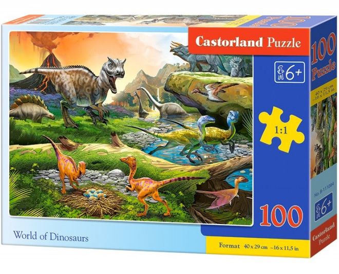 Puzzle 100 dílků - Svět dinosaurů