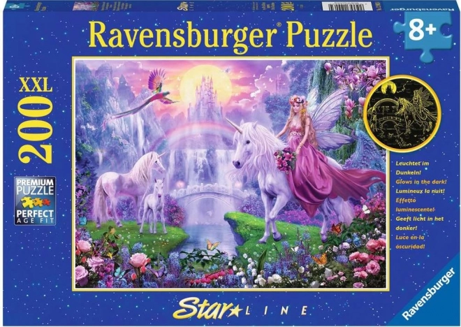 RAVENSBURGER Svítící puzzle Magická noc jednorožců XXL 200 dílků