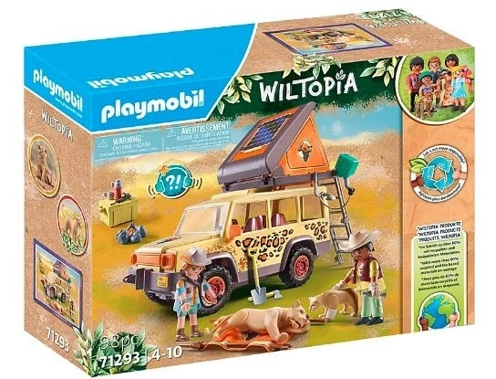 Wiltopia sada figurek 71293 S terénním vozidlem mezi lvy